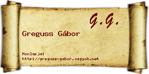 Greguss Gábor névjegykártya