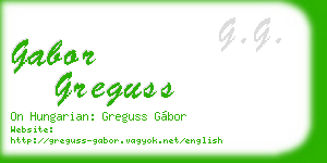 gabor greguss business card